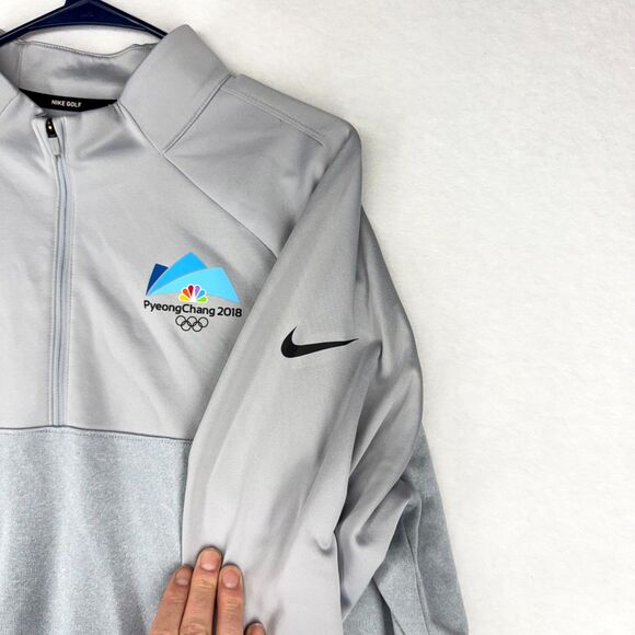 Official Pyeong Chang 2018 Olympics Nike Golf Mens Quarter Zip Sweater Size XL - Picture 6 of 11